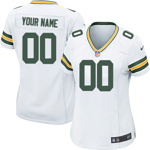 Nike Green Bay Packers Customized White Stitched Women's NFL Jersey